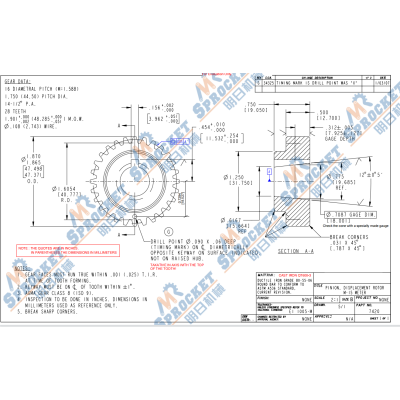 GEAR M1.588 Z28 QT600-3 manufactured by MR.SPROCKET