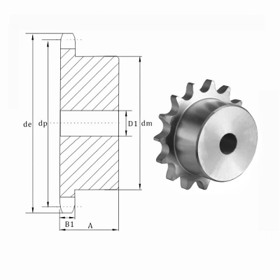 Metric 08B Pilot Bore Stainless Steel Sprockets