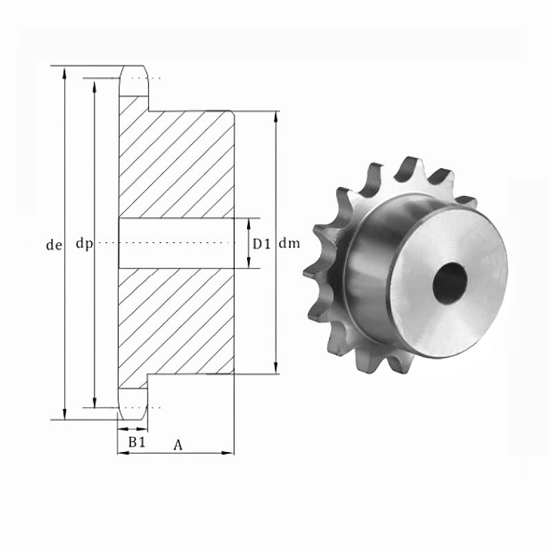 05B Stock Bore Sprocket Drawing