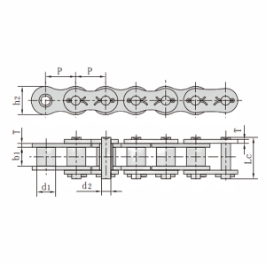 ANSI #100 Cottered Roller Chain