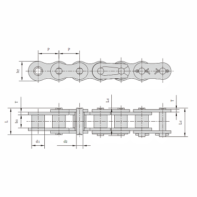 ANSI #100H Heavy Duty Roller Chain