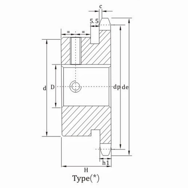 Metric 12B Finished Bore Sprocket Dimension Charts