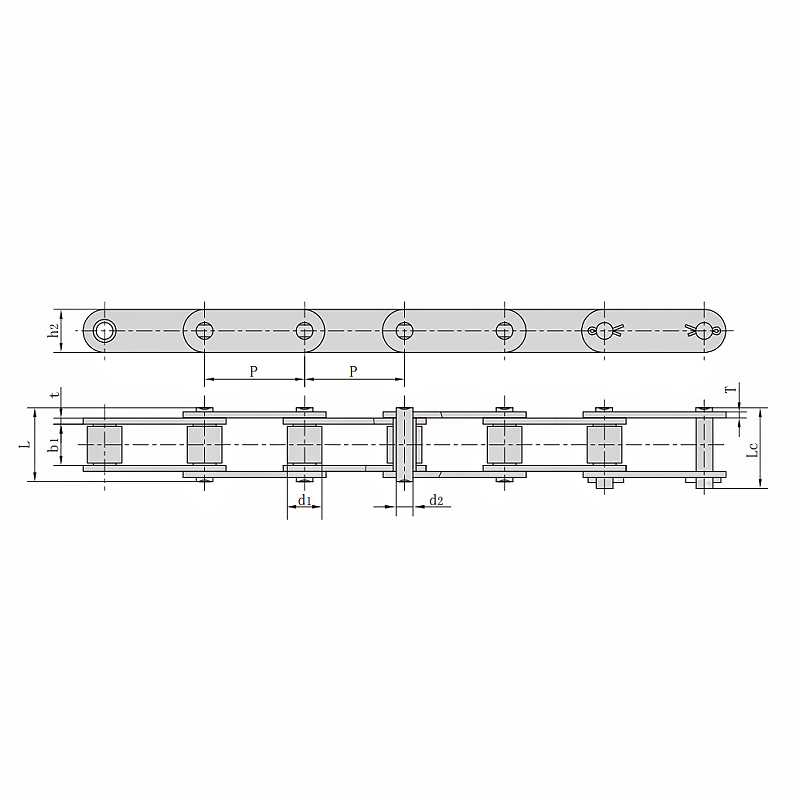 81X Series Lumber Conveyor Chains Dimension Chart