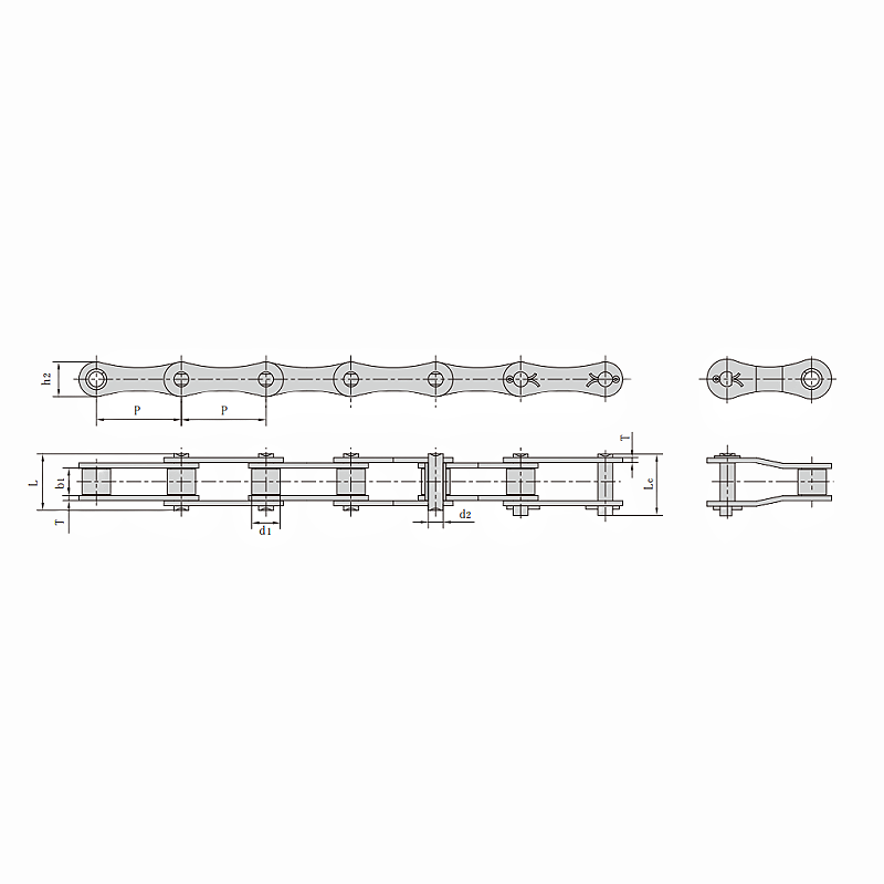 A type steel agricultural chains Dimension Chart