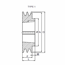 Taper Bore V-Belt Pulley SPA 67-1
