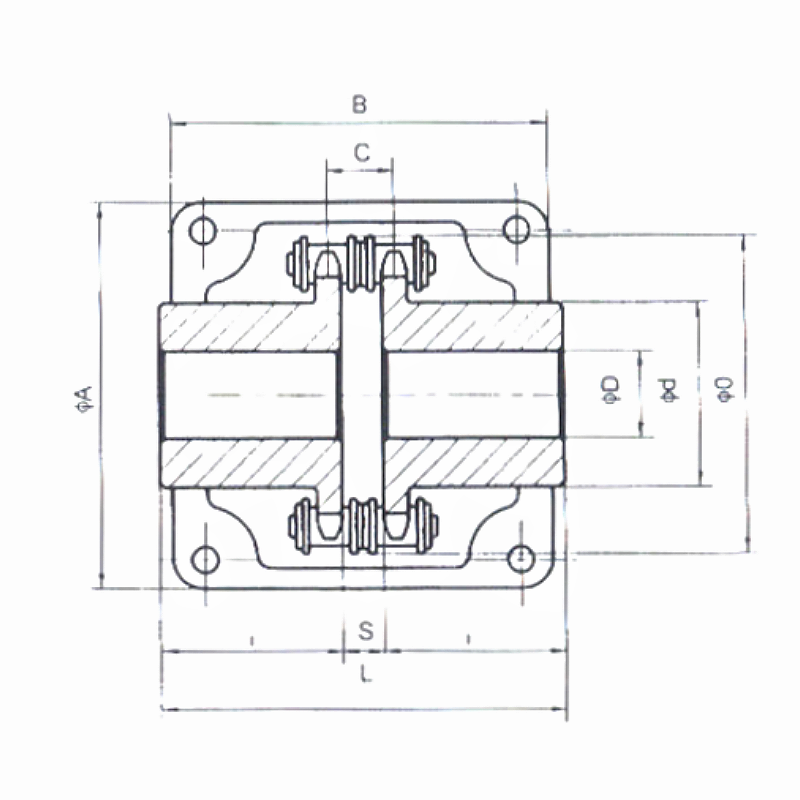 KC 8018 Roller Chain Coupling dimension chart