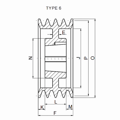 SPC Taper Lock V Belt Pulley 6 Groove