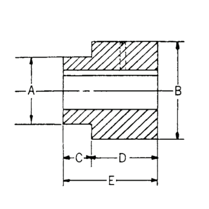 W Series Weld On Hubs dimension chart