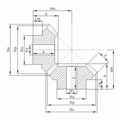 Module 3 Metric Straight Bevel Gear Ratio 1:1