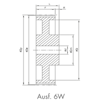 Timing Belt Pulley 60 L 050 for Belt Width 12.7 mm