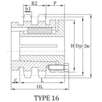 ANSI D50B Sprocket With Split Taper Bushing