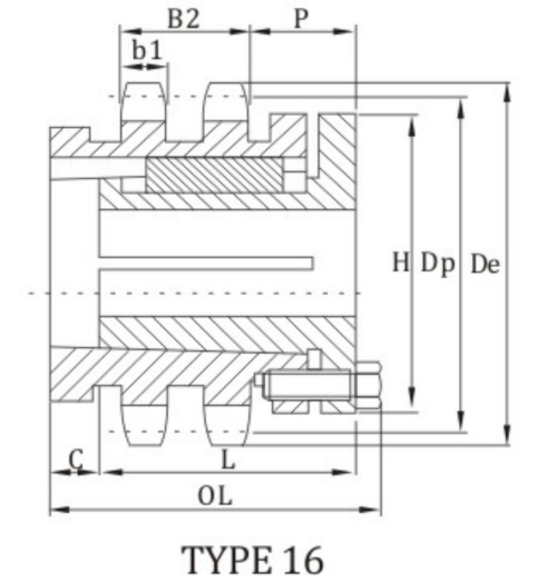 ANSI D40B Sprocket With Split Taper Bushing