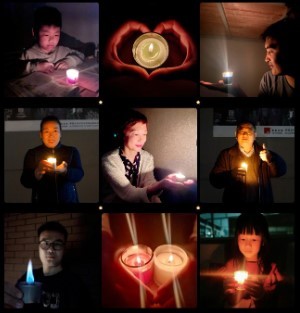 Ms Glendy Choi, CEO D&G Technology, bersama dengan staf lain dan keluarga mereka, berpartisipasi dalam Earth Hour