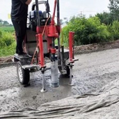 Road coring inspection and asphalt mixture paving