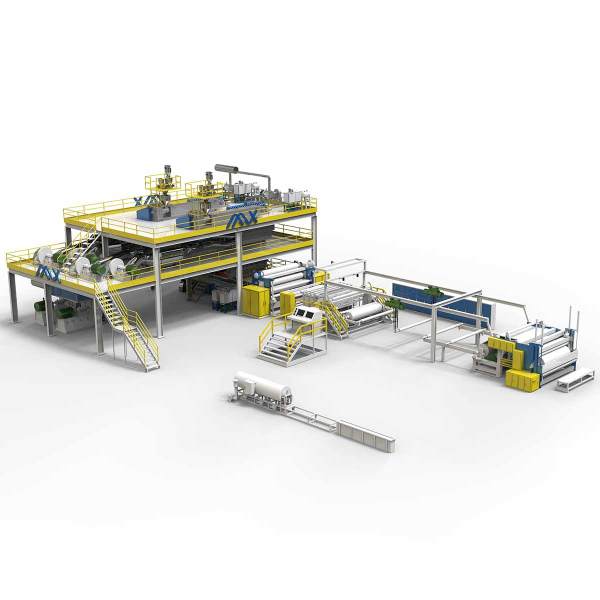 3200MM AZX-SS Spunbond Production Line with non woven fabric slitting machine