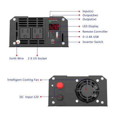 1200Watts Pure Sine Wave Power Inverter