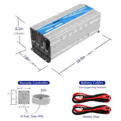 4000W Heavy Duty Pure Sine Wave Power Inverter