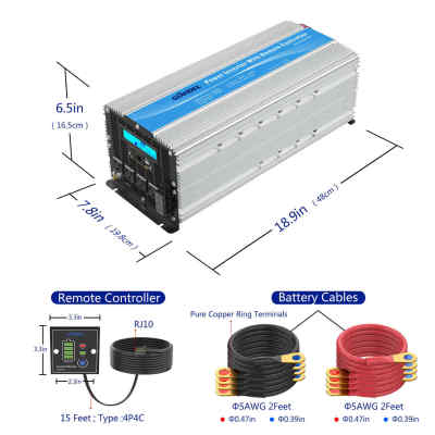 5000Watt Heavy Duty Modified Sine Wave Power Inverter