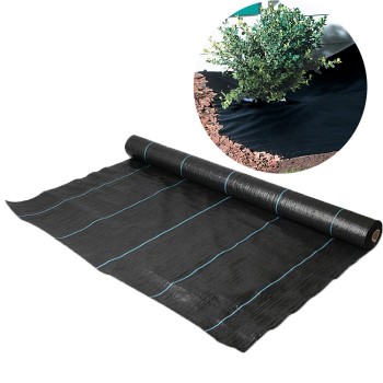 Greenhouse Black PP Woven Weed Mat / Weed Control Fabric Mat