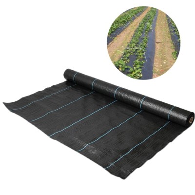 Greenhouse Black PP Woven Weed Mat / Weed Control Fabric Mat