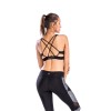 Black Sexy Dry Fit Women Strappy X Back Fitness Bra Wholesaler