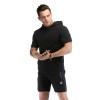 Wholesale Mens Hoodies Muscle Drop Short Sleeve Cotton Gym Hoodie