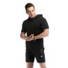 Wholesale Mens Hoodies Muscle Drop  Short Sleeve Cotton Gym Hoodie