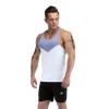 Private Label Gym Tank Tops With Gray Blue Neckline Factory Manufacturer