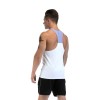 Private Label Gym Tank Tops With Gray Blue Neckline Factory Manufacturer