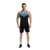 Custom Mens Workout Tank Tops With Dark Blue Neckline Gymwear Supplier