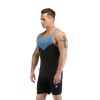 Custom Mens Workout Tank Tops With Dark Blue Neckline Gymwear Supplier