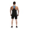 Custom Mens Workout Tank Tops With Dark Blue Neckline Gymwear Supplier