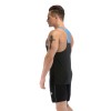 Custom Mens Workout Tank Tops With Dark Blue Neckline Gymwear Supplier