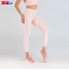 Pink With Elastic Rope And White Sides Fitness Leggings Wholesale