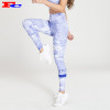 Blue And White Printed Fitness Leggings Wholesale