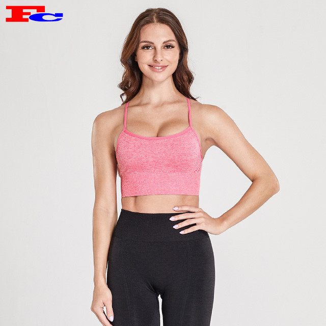 Sports Bra Wholesale Pantone Pink Adjustable Shoulder Strap Sports