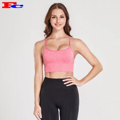 Soutien-gorge de sport en gros Pantone Pink Bandoulière réglable