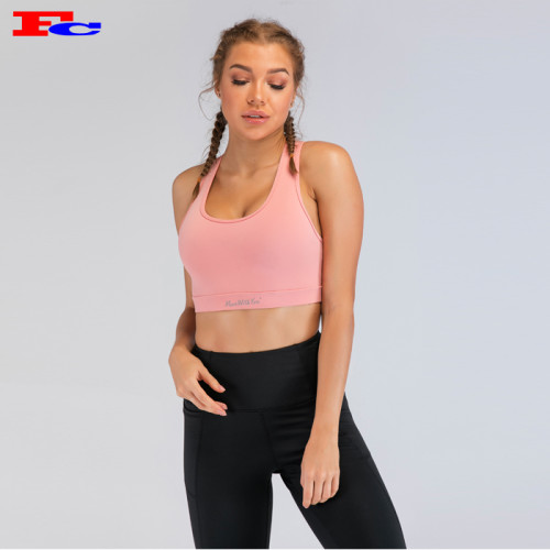Pink U-Shaped Mesh Back Bra Supplier