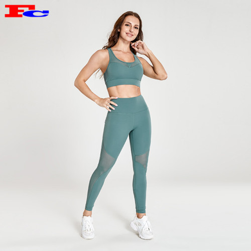 Gray Green Women's Fashionable Private Label Workout Clothes