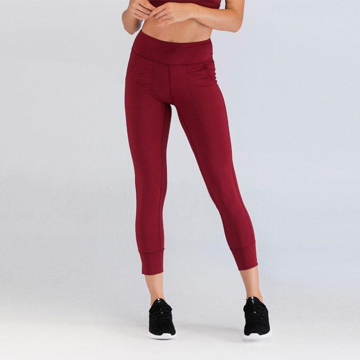 High-Quality Maroon Women's Gym Leggings Wholesale