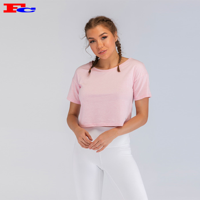 Light Baby Pink Women's Short T Shirt Bulk Suppliers Sports T Shirts