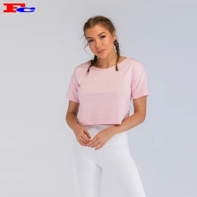 Light Baby Pink Damen Short T-Shirt Bulk Lieferanten