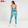 Emerald Green Printed Pattern Fitness Wear Wholesale