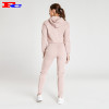 OEM Nude Pink Workout Clothes Tracksuits With White Sides