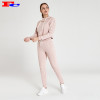 OEM Nude Pink Workout Clothes Tracksuits With White Sides