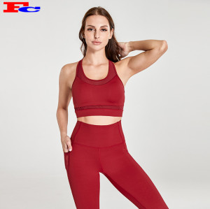 Abbigliamento yoga rosso positivo all'ingrosso