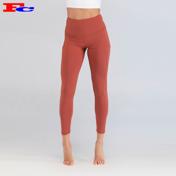 Living Coral Orange Quality Leggings Wholesale