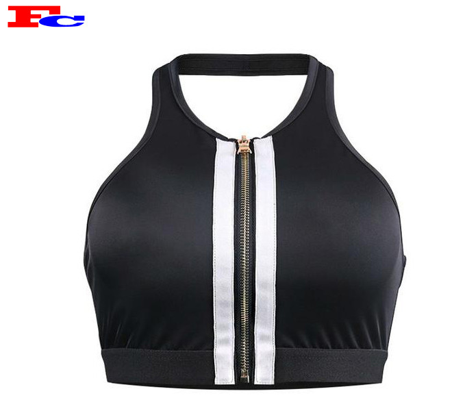 Soutien-gorge de sport en gros femmes fabricant de soutien-gorge à glissière avant sexy