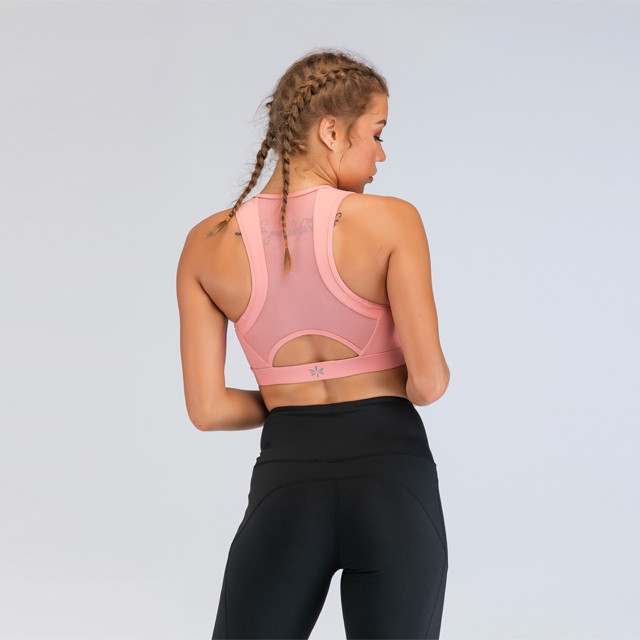 Pink U-Shaped Mesh Back Bra Supplier