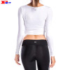 Long Sleeves Showing Belly Button Sexy Private Label T Shirts Supplier